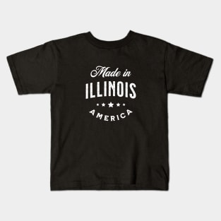 Made In Illinois, USA - Vintage Logo Text Design Kids T-Shirt